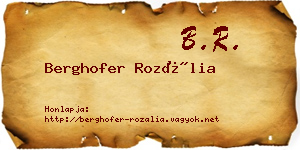 Berghofer Rozália névjegykártya